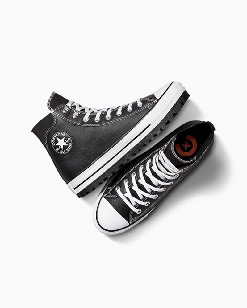 Converse Chuck Taylor All Star City Trek Imperméables Boot Noir Blanche Argent  | QBM-9814959