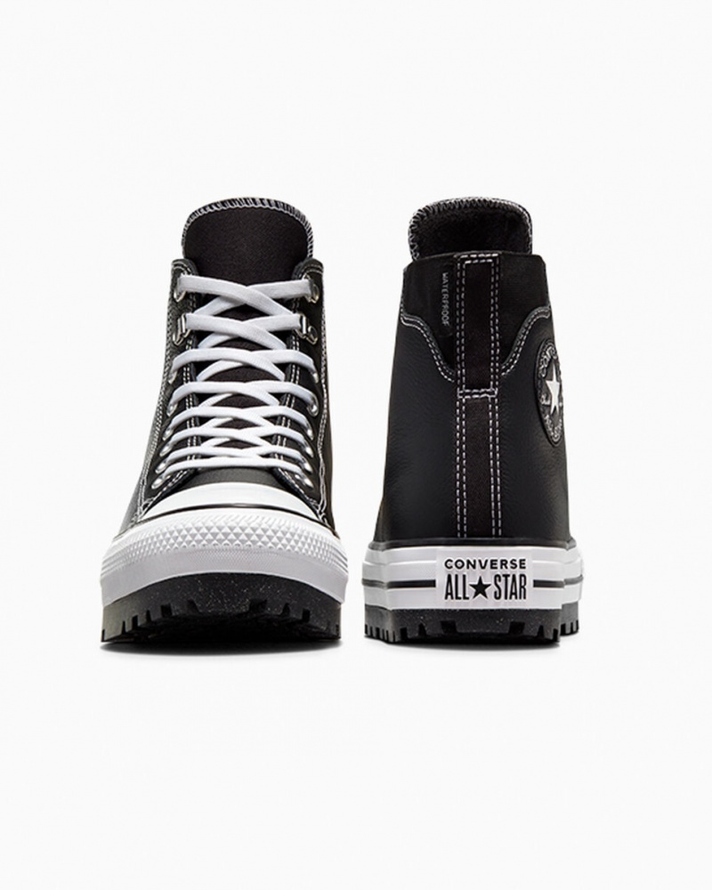 Converse Chuck Taylor All Star City Trek Imperméables Boot Noir Blanche Argent  | QBM-9814959