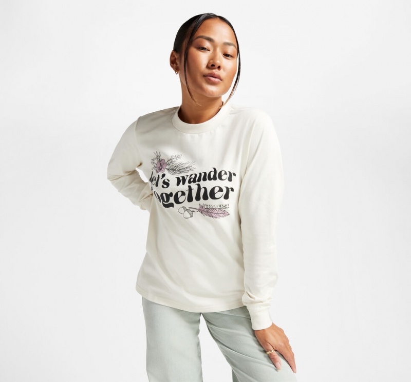 Converse Let's Wander Together Long Sleeve T-Shirt Egret  | IMR-4933904