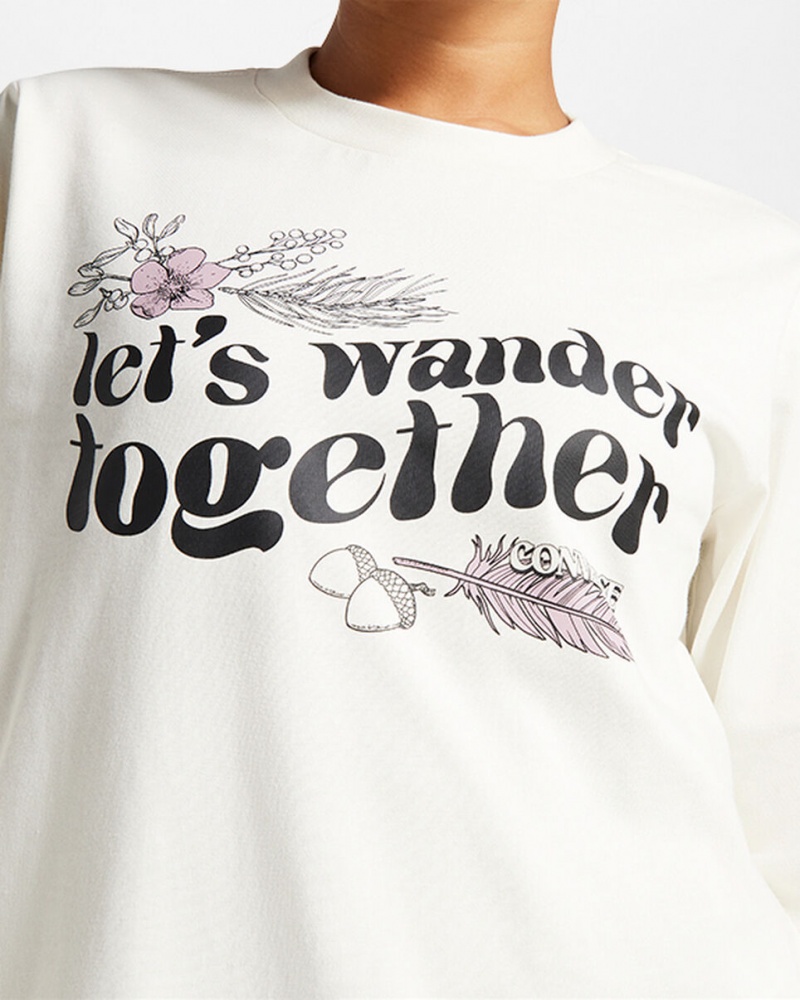 Converse Let's Wander Together Long Sleeve T-Shirt Egret  | IMR-4933904