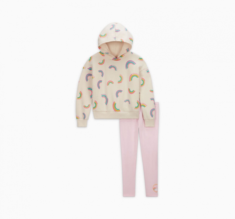 Converse Rainbow Hoodie & Leggings Set Rose  | GJG-9311951