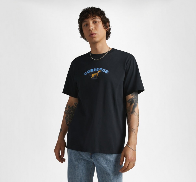 Converse Recreation Department Graphique T-Shirt Noir  | SZE-9347915