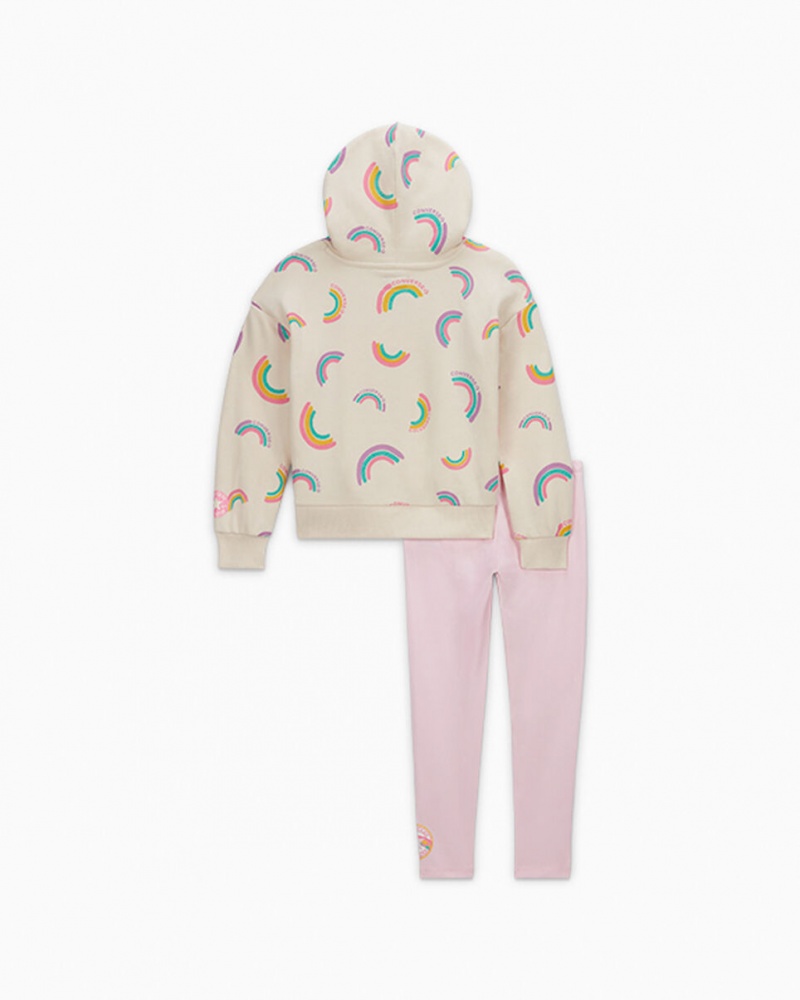 Converse Rainbow Hoodie & Leggings Set Rose  | GJG-9311951