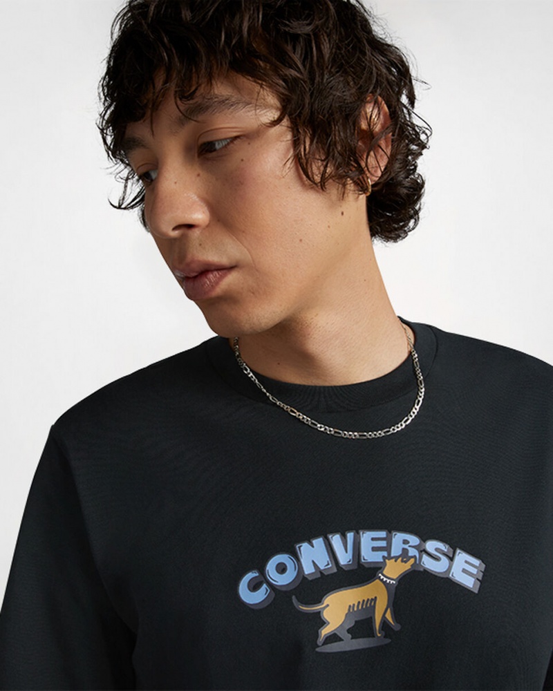 Converse Recreation Department Graphique T-Shirt Noir  | SZE-9347915