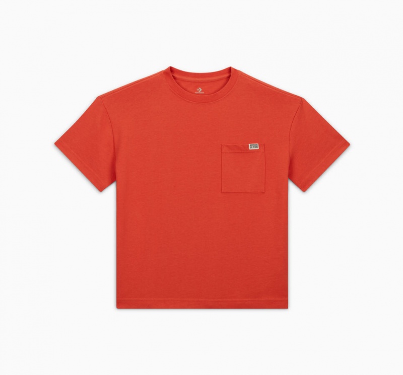 Converse Relaxed Chest Pocket T-Shirt Nomadic Rust  | PAI-8974540