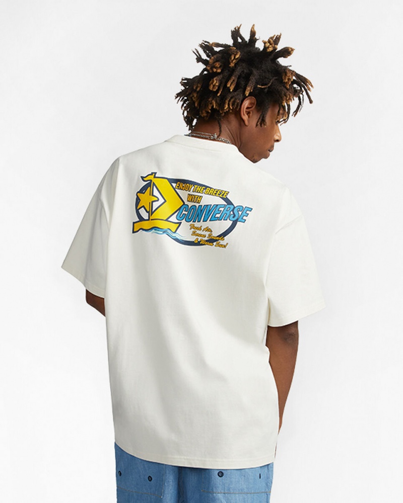 Converse Retro Sailboat Graphique T-Shirt Egret  | NGG-6082031