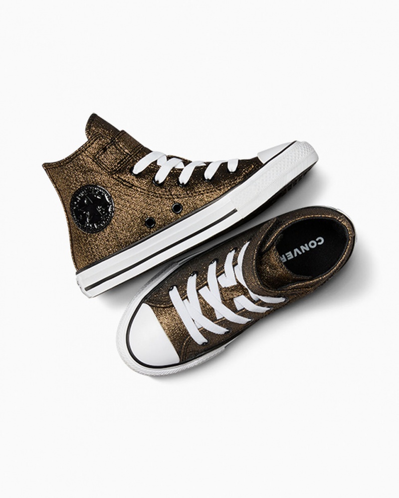 Converse Chuck Taylor All Star Easy On Sparkle Noir Doré Blanche  | QKY-6025827