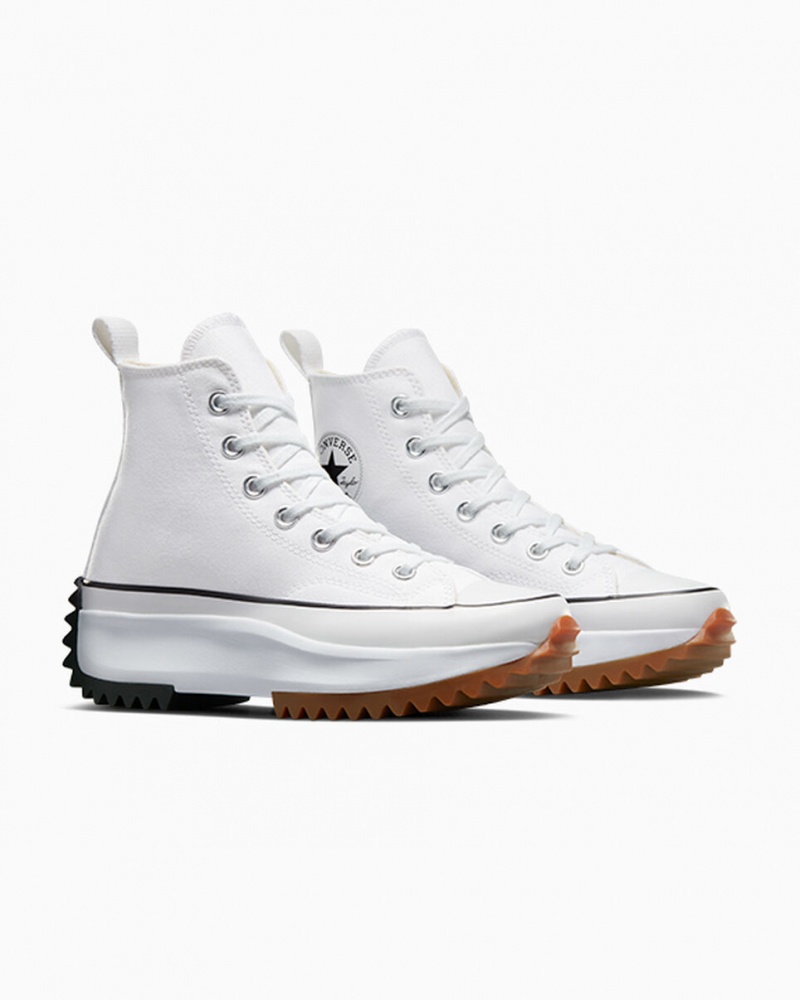 Converse Run Star Hike Plateforme Blanche Noir  | PWH-5676503