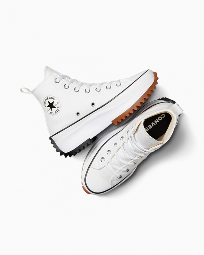 Converse Run Star Hike Plateforme Blanche Noir  | PWH-5676503